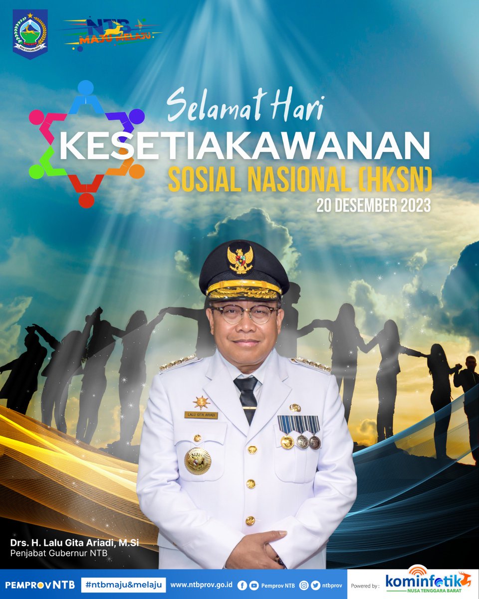 Selamat Hari Kesetiakawanan Sosial Nasional (HKSN) 2023 😊🙏

#PJGubernurNTB #MiqGite #PjKetuaPKKNTB #BundaLale #PjSekdaNTB #NTBMajuMelaju #NTB #NusaTenggaraBarat #PemprovNTB #DiskominfotikNTB