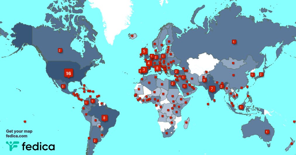 Tenho 12 novos seguidores, a partir de México 🇲🇽, EUA 🇺🇸, e mais na semana passada fedica.com/!smc_su