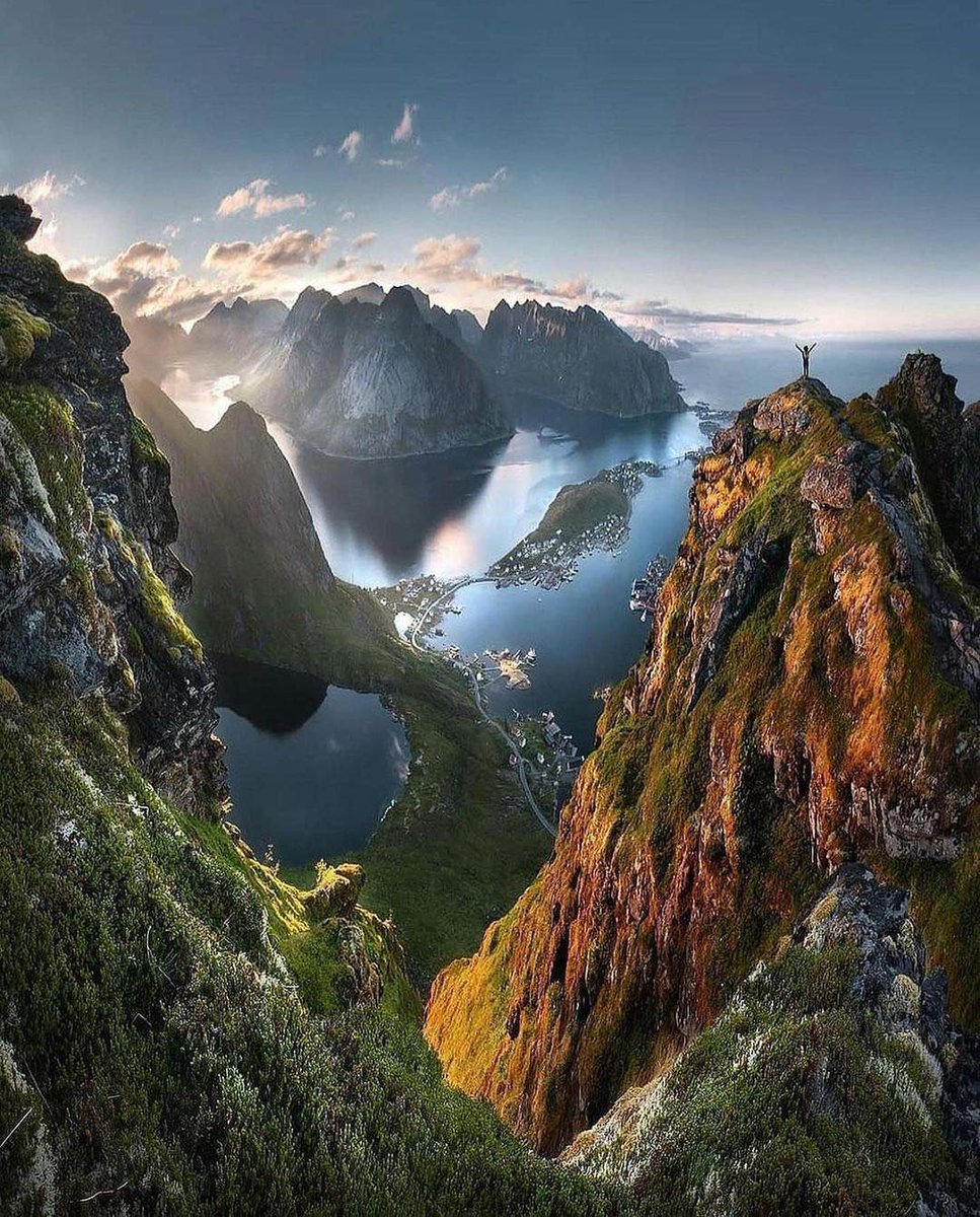 Lofoten is an archipelago and a traditional district in the county of Nordland, Norway. Lofoten has distinctive scenery with dramatic mountains and peaks by @tomashavel #nature