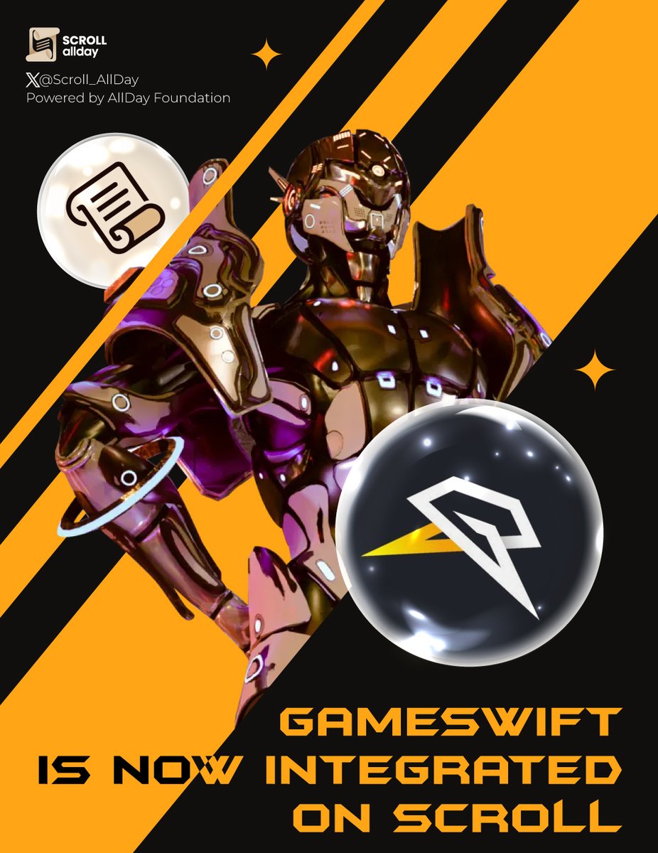 Scroll_AllDay's tweet image. 🔥 GameSwift is now live on @Scroll_ZKP!

@GameSwift_io is the first modular gaming blockchain based on zkEVM.

Games in the Scroll ecosystem can now seamlessly integrate while being provided with the necessary infrastructure.

#BuildonScroll today!

#Scroll_AllDay #AllDayFND