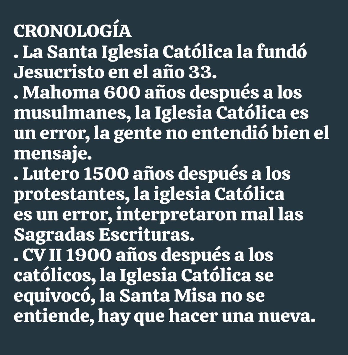 @ManuC115 @SlenderPlayer12 @fernandoEWTN Recuerda que solo hay un Dios, una única Verdad, Dios es la Verdad, porque en Él no hay mentira, lo que hace que todo lo demás sea mentira, y la mentira viene de satanás
La Verdad está frente a nosotros, porque satanás no tiene poder d ocultarla, pero si puede engañar y confundir