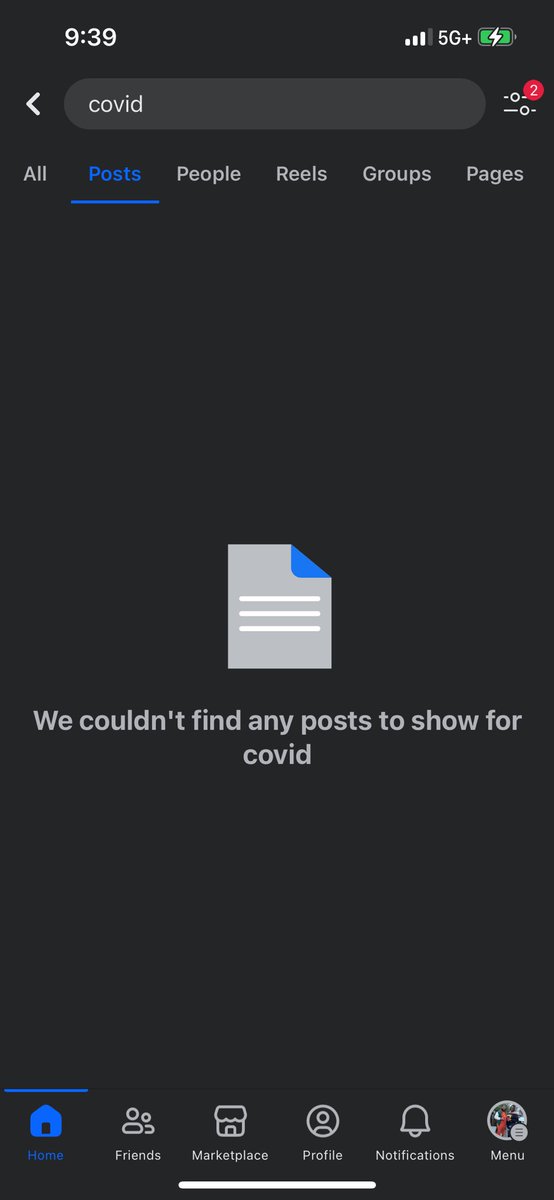 clarichawrites's tweet image. Today I saw a friend make a post about Covid. So I went searched Covid in the FB search bar using the “2023” and “your friends” filters.
