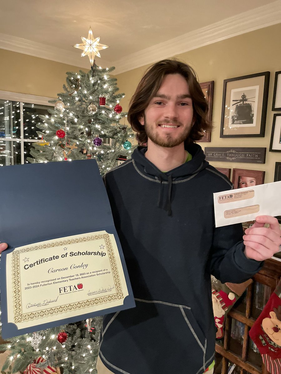 I am thrilled to share that my son was awarded a school scholarship from our Union, FETA, Fullerton Education Teachers Union. We are very thankful!!! 🐾#FETA #FSDLearns #FSDConnects #FSD