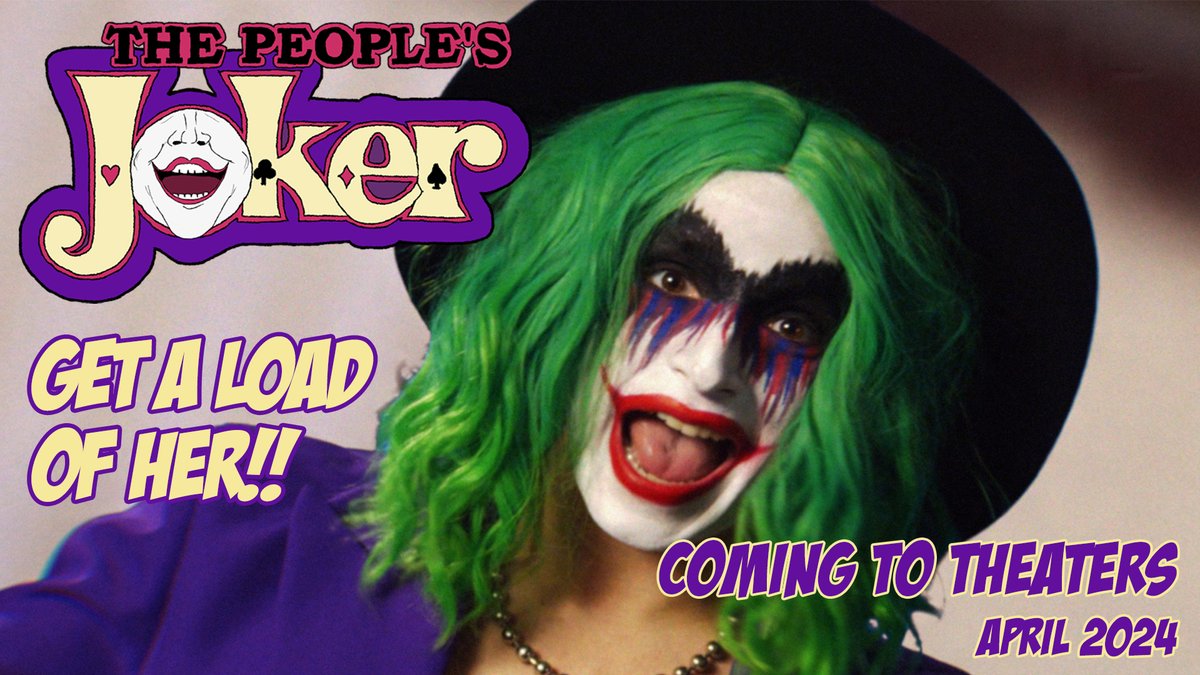 VeraDrew22's tweet image. THE PEOPLE&apos;S JOKER is finally coming to North American cinemas!! 

You can&apos;t keep Joker the Harlequin away from her people!!!!!! With the help of @altinnocence she shall rise beginning April 5th at @IFCCenter and expanding from there!!!!!!

www dot thepeoplesjoker dot com