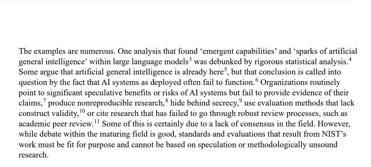 Whoa, impressed by this strongly worded letter from science committee leaders to <a href="/NIST/">National Institute of Standards and Technology</a> &amp; <a href="/WHOSTP/">White House Office of Science & Technology Policy</a> about the due diligence required for us to properly evaluate AI systems in deployment. 

"Evaluations...cannot be based on speculation or.. unsound research"

science.house.gov/press-releases…