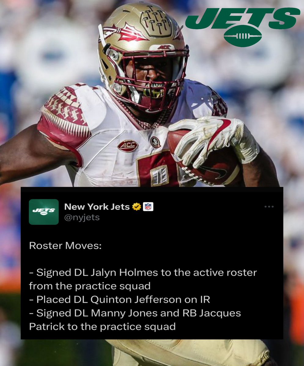 ICYMI: The New York Jets Have Officially Signed Former #FSU RB @jacques_patrick To The Practice Squad.🔥🍢 The Former 4🌟 Recruit Was Previously On The Tennessee Titans Practice Squad Before Being Cut On October 24th. (📸: David Rosenblum) #GoNoles #ProNoles #KeepCLIMBing