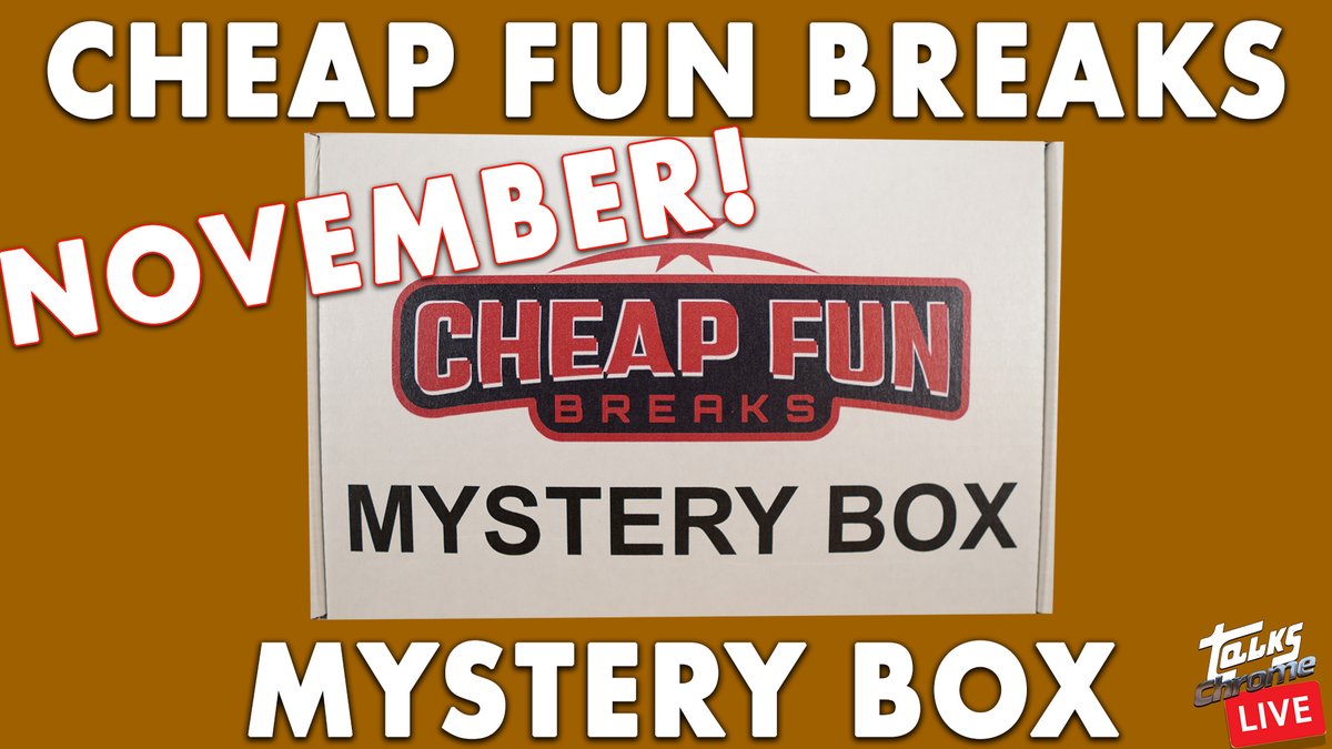 LATE NOTICE? Sure. But if you're up for it, come hang with @dallas_mc and yours truly as we open up a rather large @CheapFunBreaks Mystery Box at 9PM PST!!