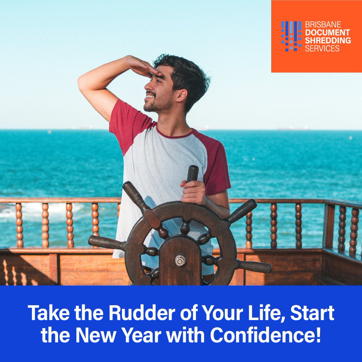 🌟🎉 Brisbane Shred is here to guide you with secure document services. Take control, sail into 2024 confidently. Wishing you a year of success and security! 🚢🔒 #NewYearConfidence #secure2024