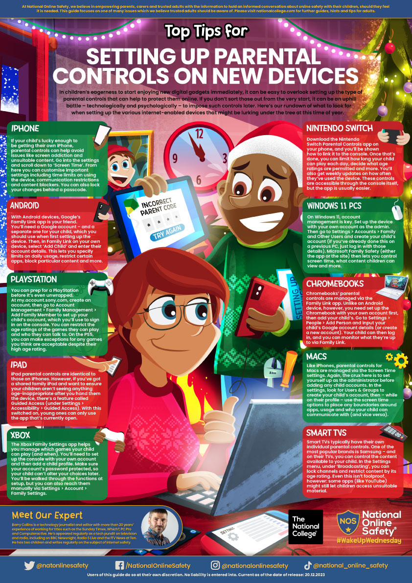 Safe to use right out of the box? 🎁🎮📱 This week’s #WakeUpWednesday guide explains how to set up parental controls on some of the most popular internet-enabled devices – reducing #OnlineSafety risks while increasing the festive fun! 🎄 Download >> bit.ly/41LLOzn