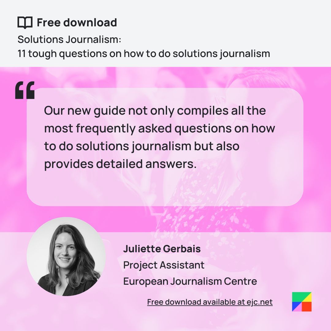 🕵️‍♂️ Wondering what's special about our new guide? Recently we launched '11 tough questions on how to do solutions journalism​.' 📖 Uncover 11 answers that will serve you as helpful maps through the #solutionsjournalism landscape. Free download: buff.ly/484KABc