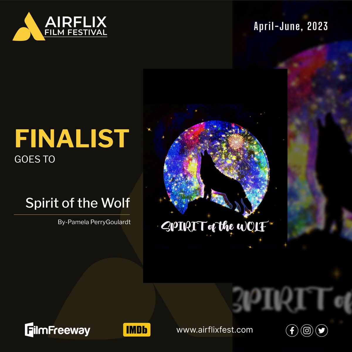 We are proud to announce 'Spirit of the Wolf' has been Finalist of the month of April-June, 2023. To access additional details, please visit the website: filmfreeway.com/AirflixFilmFes… #script #director #screenplay #bestdocumentary #shortfilm #filmposter #composer #webseries #histori