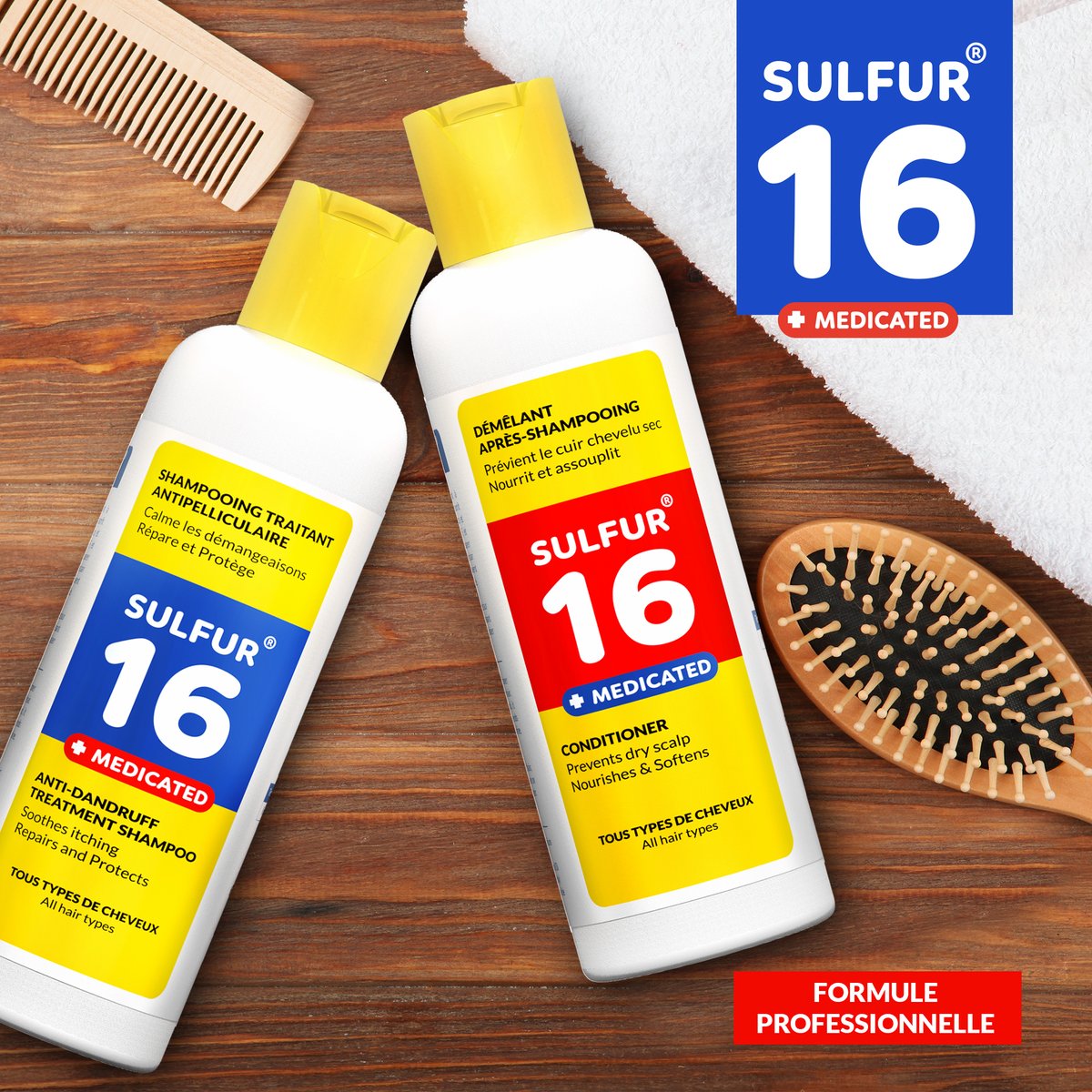 ✨ Dites adieu à vos problèmes de #cuirchevelu, pellicules ou #cheveux abîmés avec la gamme de produits 😍 « SULFUR 16 » !

En complément, le #démêlant après-shampooing nourrit ✨, assouplit et prévient le cuir chevelu sec.

Achetez dans tous les supermarchés 

#copaci #sulfur16