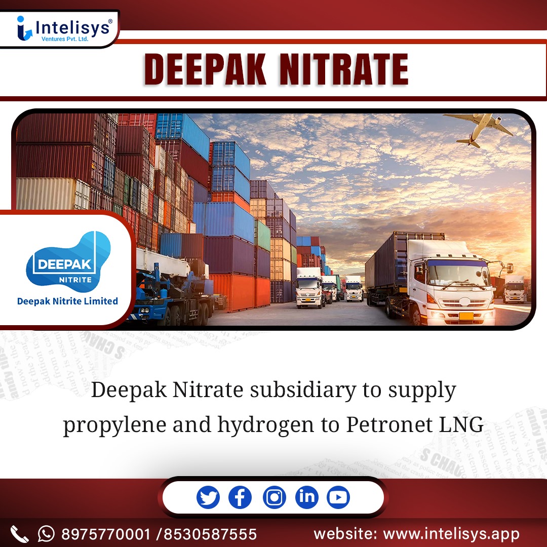 Deepak Nitrate subsidiary to supply propylene and hydrogen to Petronet LNG
.
#chemicalindustry #chemicalmanufacturing #hydrogen #growthanddevelopment #dailynews #dailynewsupdates #dailymarketupdate #newsupdates #marketnews #marketupdates #stockmarketindia #dailyposts