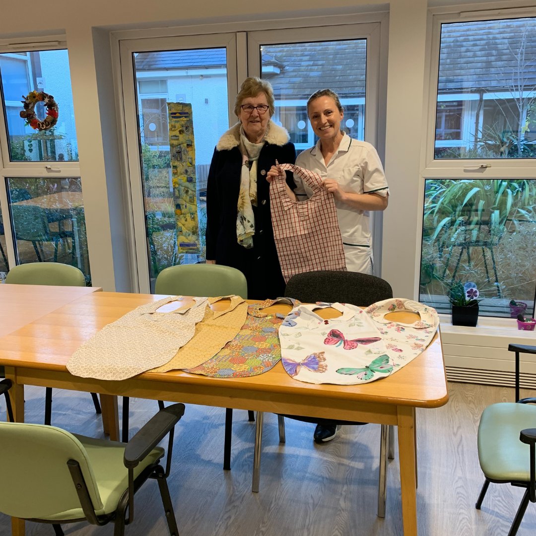 Our lovely volunteer Joyce, who also supported the hospice at our Winter Fayre selling craft items, has kindly made some lovely dignity bibs for our patients. Thankyou for your kind donation Joyce! 💙 #stkentigernhospice