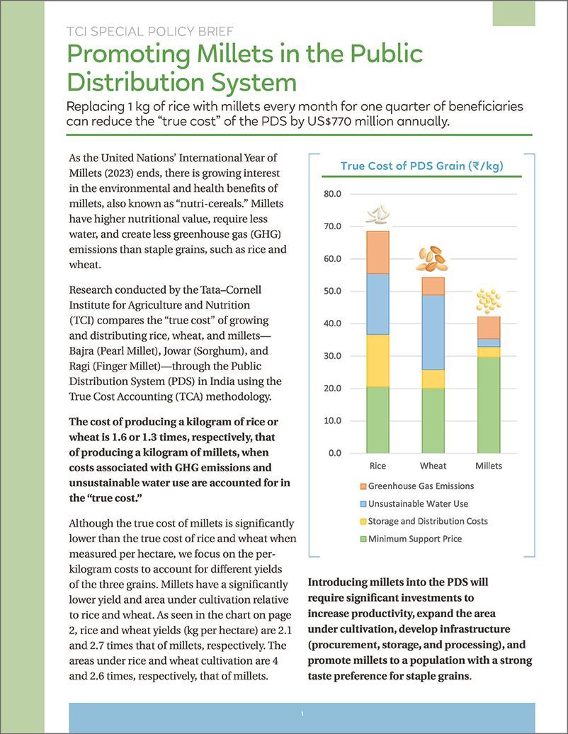 We’re at #FSDIndia2023 for a panel on reducing the “true cost” of India’s Public Distribution System. Read our policy brief on reducing the environmental costs of the PDS 👉 tci.cornell.edu/?publications=… #TrueCostAccounting @RockefellerFdn