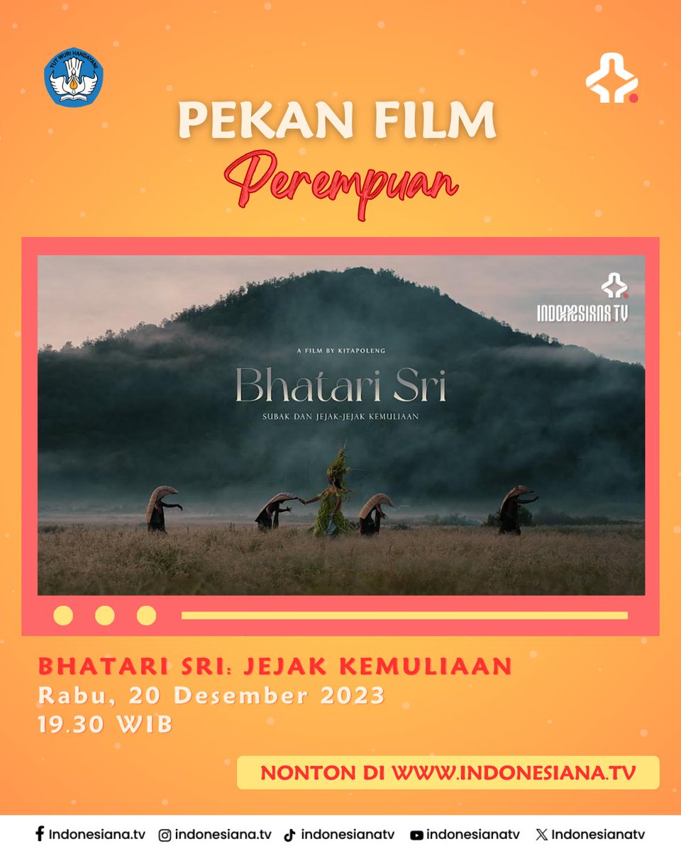 Masih ada info seru dari #pekanfilmperempuan #indonesianatv <a href="/indonesianatv/">Indonesiana TV</a> nih, Gaes. Hari ke-3, pkl 19.30 WIB akan ada film Bhatari Sri: Subak &amp; Jejak Kemuliaan. Via web indonesiana.tv atau aplikasi IndonesianaTV di Google Play Store. Ada kuis berhadiahnya lhoo.