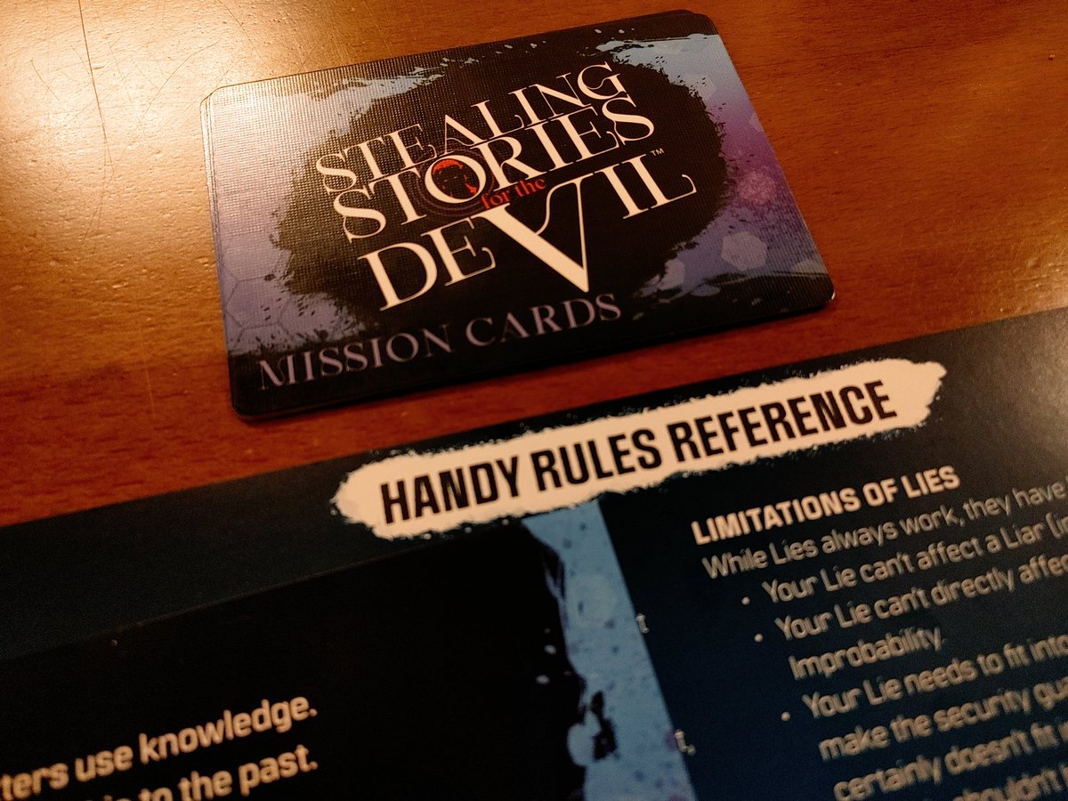 David T. (he/him), Settler on stolen land. (@the_windcaster) on Twitter photo This week, we played a <a href="/MonteCookGames/">Monte Cook Games</a> 's "Stealing Stories for the Devil" Christmas heist. Interesting genre flexibility & neat simple system overall. Very low prep & nice tools to help encourage players to bend the narrative in big ways- player intrusions ARE experience points! This week, we played a <a href="/MonteCookGames/">Monte Cook Games</a> 's "Stealing Stories for the Devil" Christmas heist. Interesting genre flexibility & neat simple system overall. Very low prep & nice tools to help encourage players to bend the narrative in big ways- player intrusions ARE experience points!
