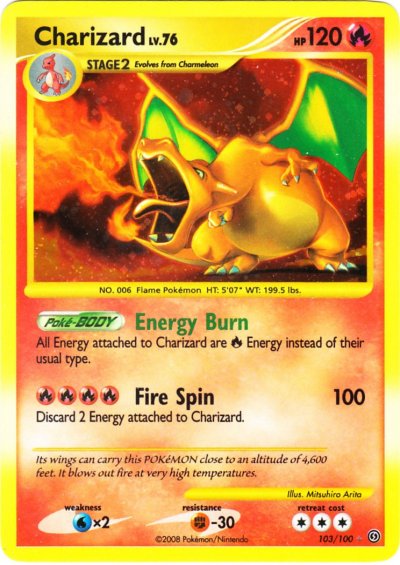 EPTCGC's tweet image. Pokemon: Charizard (Secret Rare)
TCG Set: Diamond &amp;amp; Pearl: Stormfront
Year Released: 2008