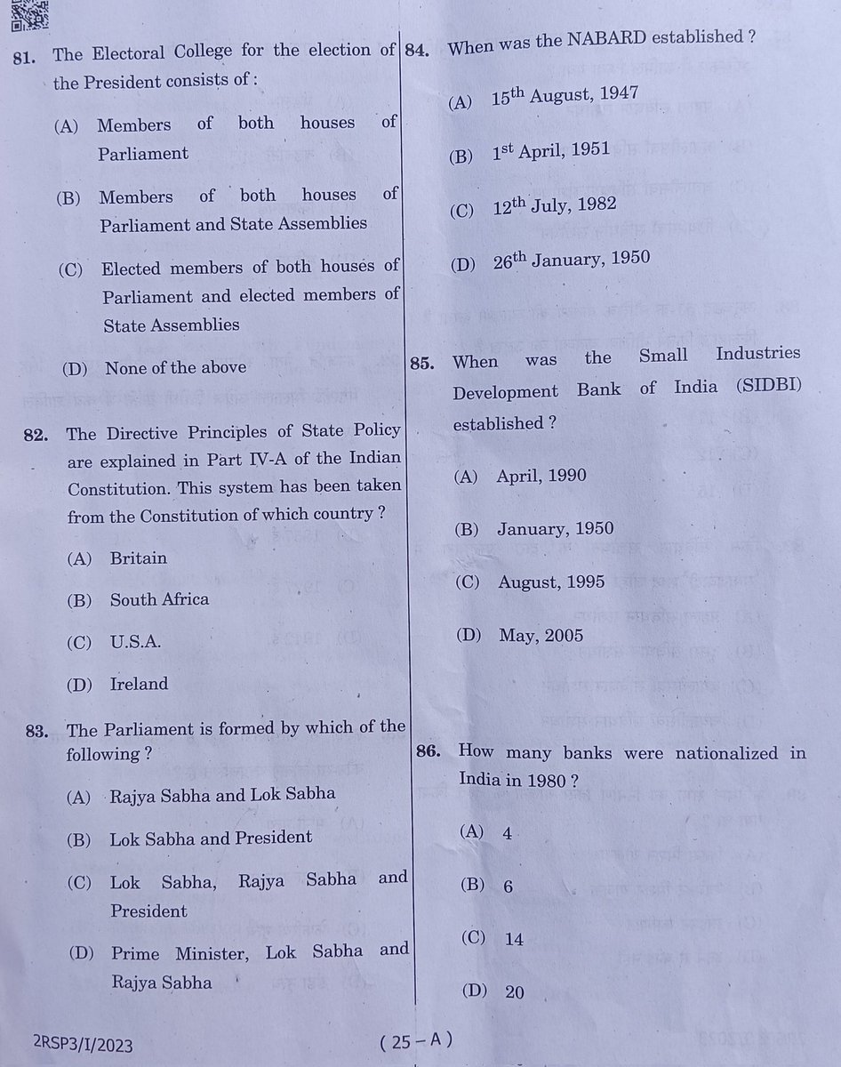 CSExamination's tweet image. MPPSC Exam - 2023

Topic : #Polity &amp;amp; #Economy 

Q81: President 
Q82: DPSP
Q83: Parliament 
Q84: NABARD
Q85: SIDBI
Q86: Bank Nationalization
Q87: Right To Education
Q88: Fundamental Duties
Q89: Constitutional Amendments
Q90: Constituent Assembly 

#UPSCPrelims2024 #UPSC
#uppsc