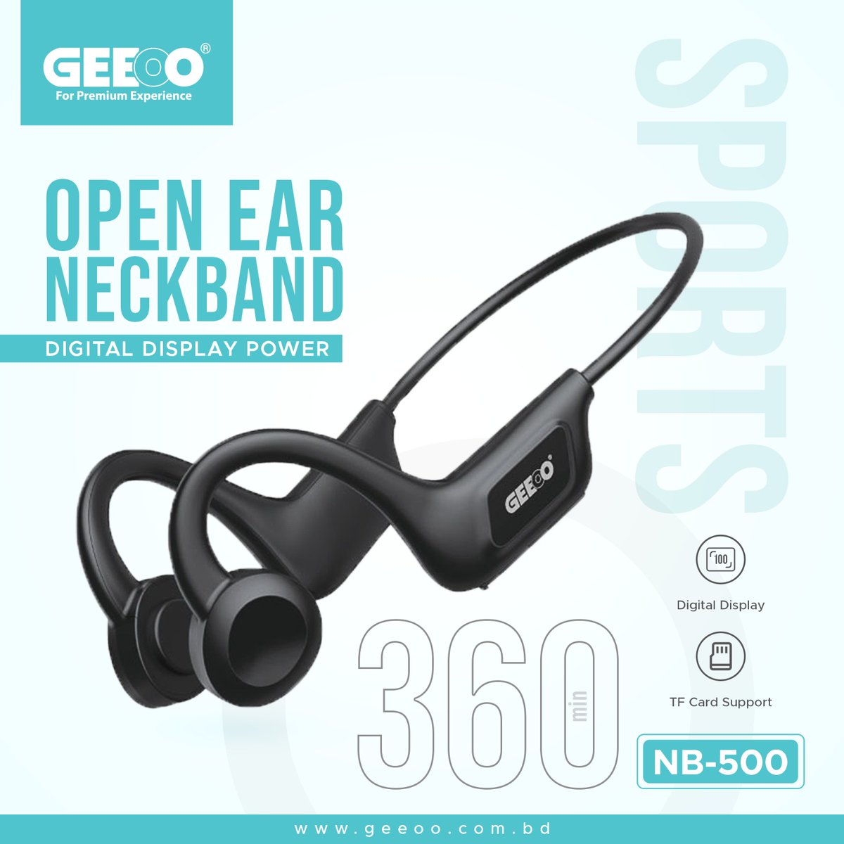 Introducing the NB500 - your cool new open-ear sports neckband that's packed with features to help you crush your fitness goals.
Ready to level up your workout? Grab your NB500 today!
#neckband #bluetoothneckband #wirelessneckband #GEEOO #sportsneckband #NB500