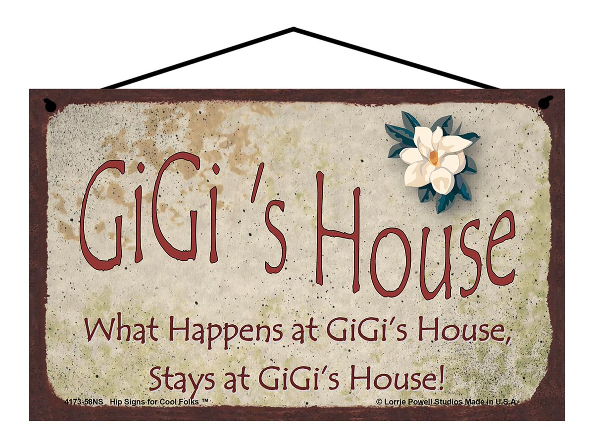 Gigi's House Sign - A great gift for Grandma!

Get it on Amazon! 
buff.ly/41x3CxU 

#Gigi #Grandma #Signs #Gifts #UniqueGifts #UniqueSigns #GrandmaGifts #Giftideas #UniqueGiftIdeas