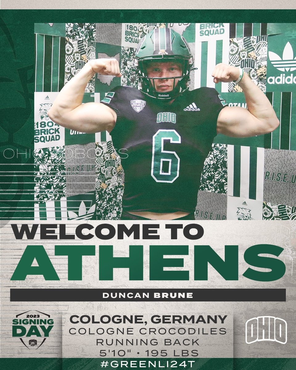 Signing day starts at Ohio!

Welcome to Ohio, Duncan Brune!

<a href="/duncan_brune/">239Duncan</a> | #GREENLI24T 

📼 youtu.be/XhIpO-CO678