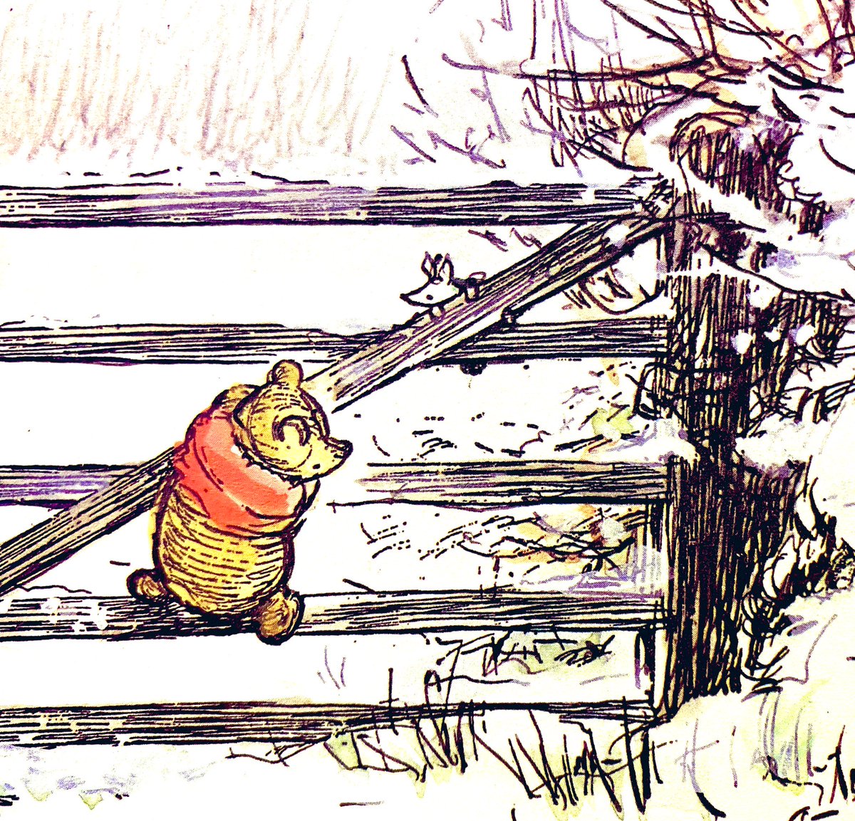 “Hallo, Eeyore. How are you?” “It’s snowing still,” said Eeyore gloomily. “So it is.” “And freezing.” “Is it?” “Yes,” said Eeyore. “However,” he said, brightening up a little, “we haven’t had an earthquake lately.” ~A.A.Milne #cold #winter