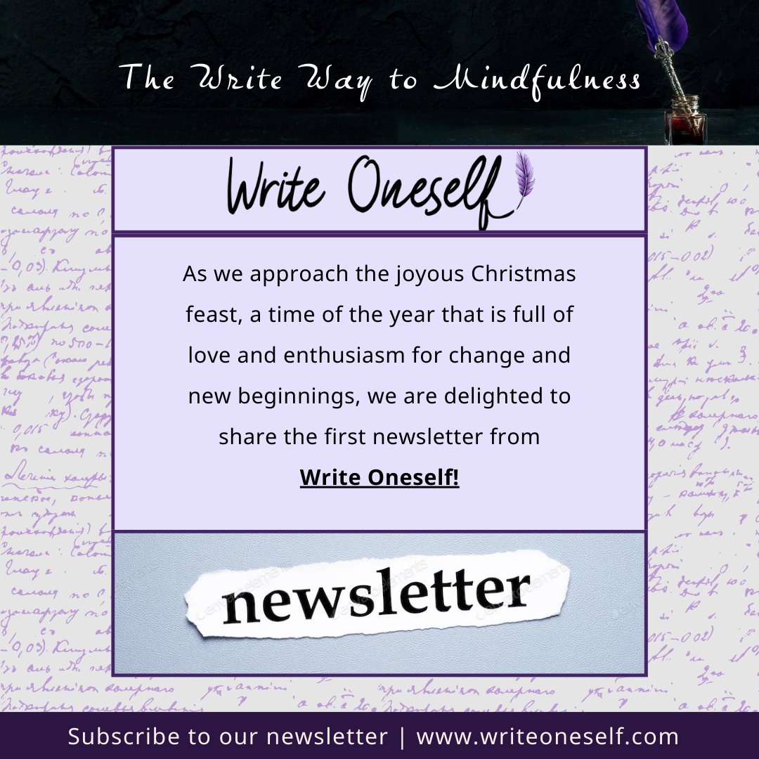 WriteOneself's tweet image. We are excited to announce the launch of our newsletter! 
Join our community by signing up today and starting your journey towards a mindful writing experience! 
writeoneself.com
#mindfulwriting #creativewriting #creativewritingcommunity  #writingcommunity #mindfulness