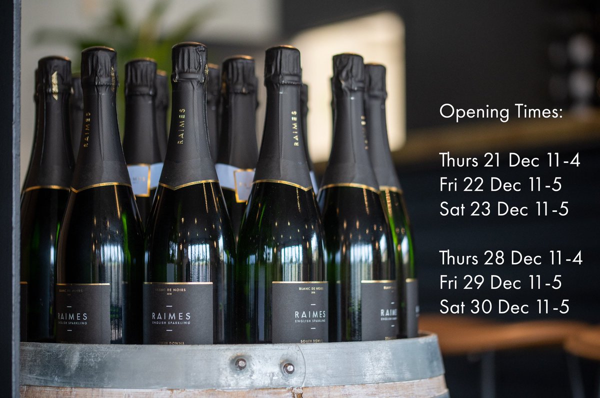 Christmas opening hours at Raimes Tasting Barn &amp; Cellar Door:

Thursday 21 Dec 11-4pm
Friday 22 Dec 11-5pm
Saturday 23 11-5pm

Thursday 28 Dec 11-4pm
Friday 29 Dec 11-5pm
Saturday 30 Dec 11-5pm

January Closed, reopening at Easter. Call in for your festive flights, and fizz. 🎄🥂
