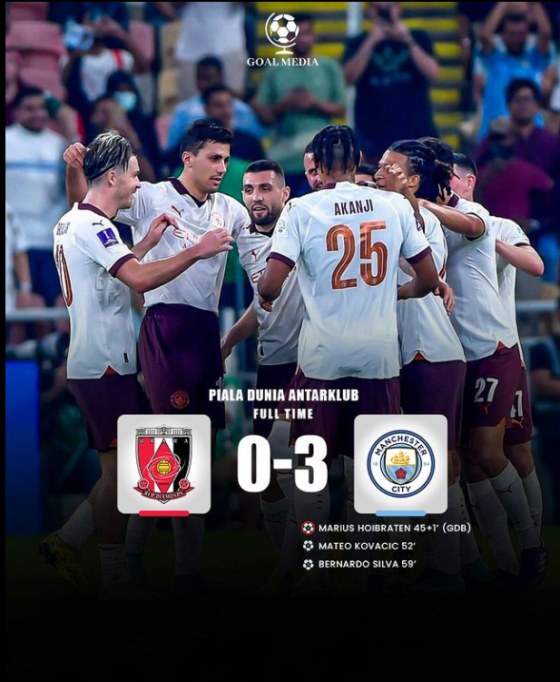 Man City masih terlalu perkasa buat Urawa Reds Diamons.