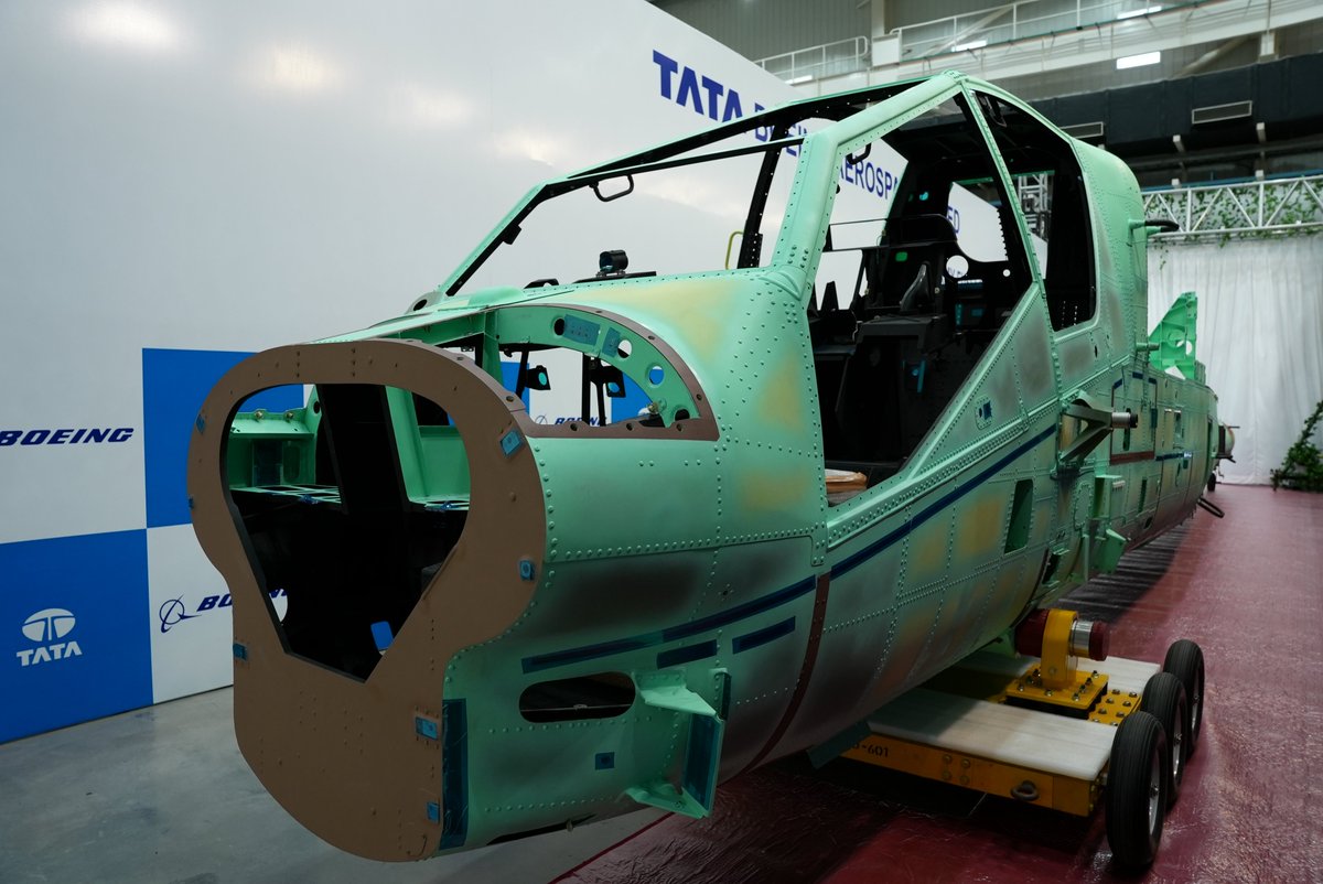 🗞️Breaking news! Our Tata Boeing Aerospace Limited (TBAL) facility in Hyderabad has delivered the 2⃣5⃣0⃣th fuselage for the #AH64 Apache attack helicopter. A reflection of TBAL's dedication to bolster India's defence capabilities and advance the nation's indigenous…