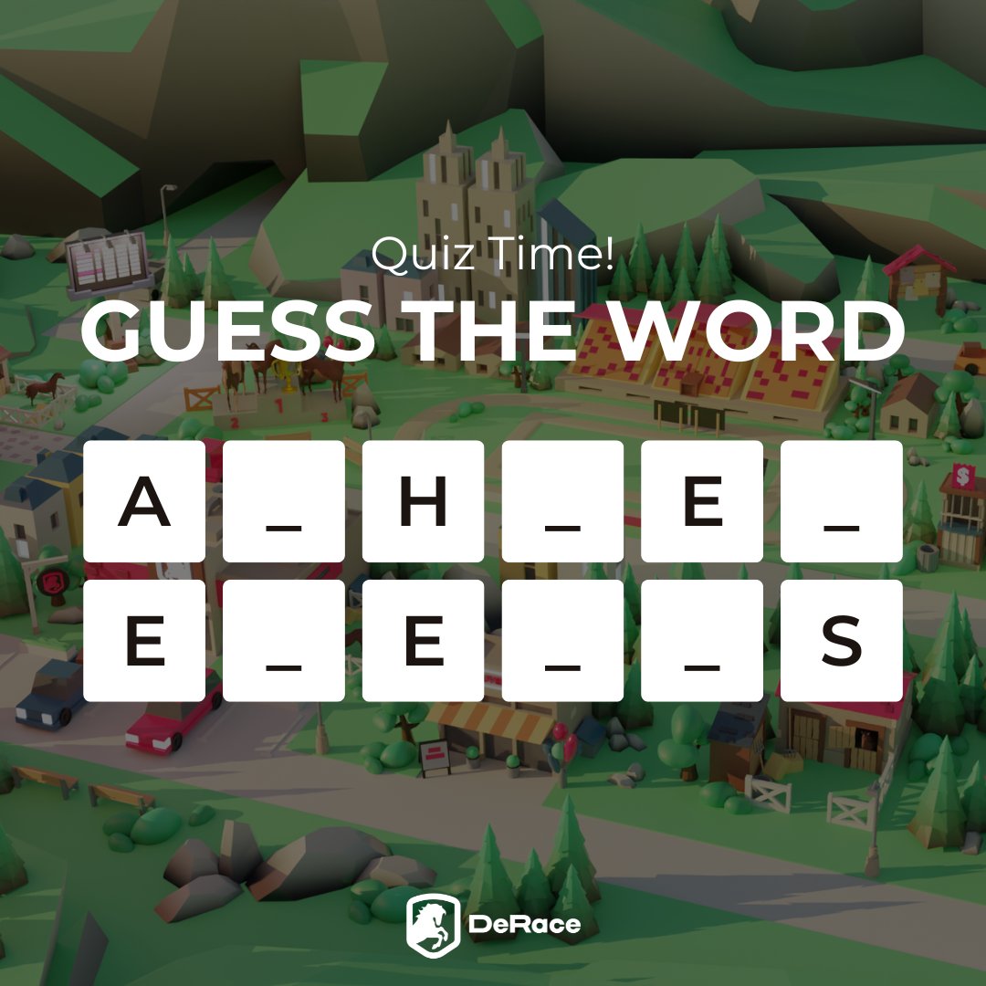 Guess the word to #win 50 $DERC 🏇

Something cool is coming to #DeRace ecosystem, can you guess what?

✅ Like
✅ Retweet
✅ Guess the word &amp; drop it in the comments

🔚 12.25

#NFTCommunity #Giveaway #GiveawayAlert