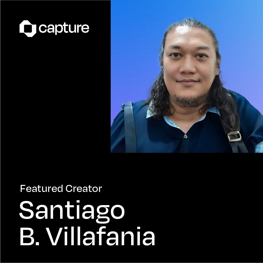 Art and poetry converge in our deepest expressions, through words and pixels. We are proud to welcome Santiago B. Villafania an esteemed bilingual Filipino poet, as our latest featured creator 🎉 Recently ventured into the world of NFTs and he's quite happy with Capture!😊