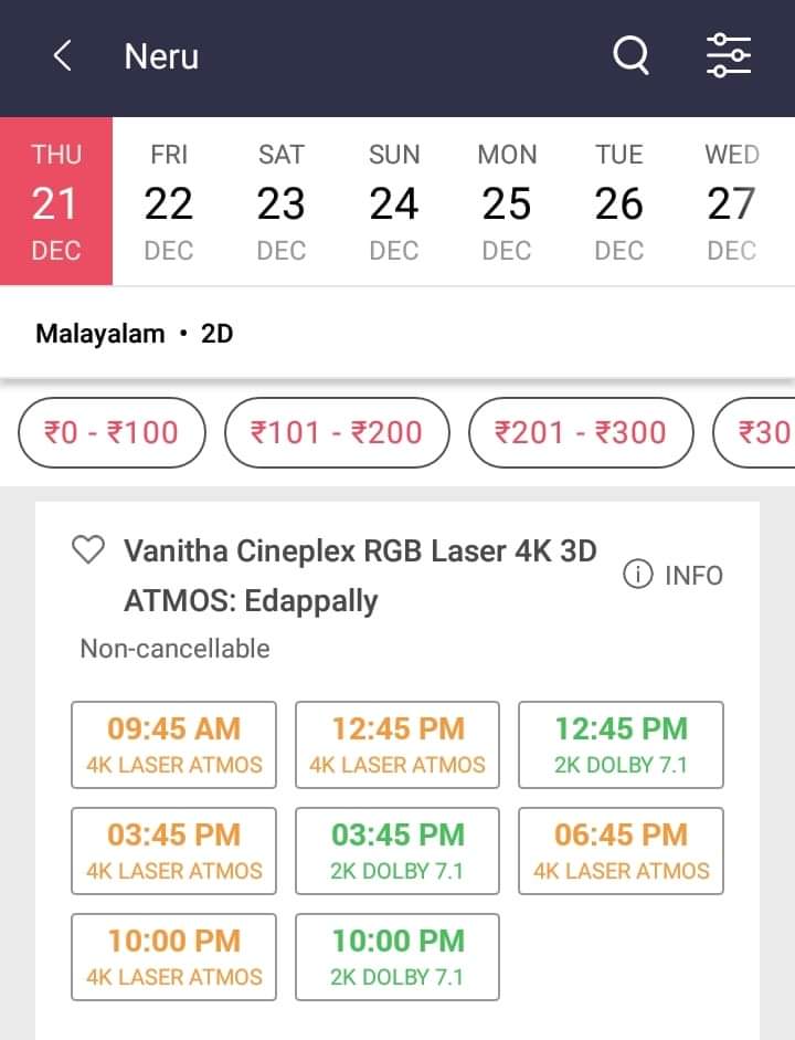 3 Extra Shows added at Edappally Vanitha ❤️

#NeruOnDec21