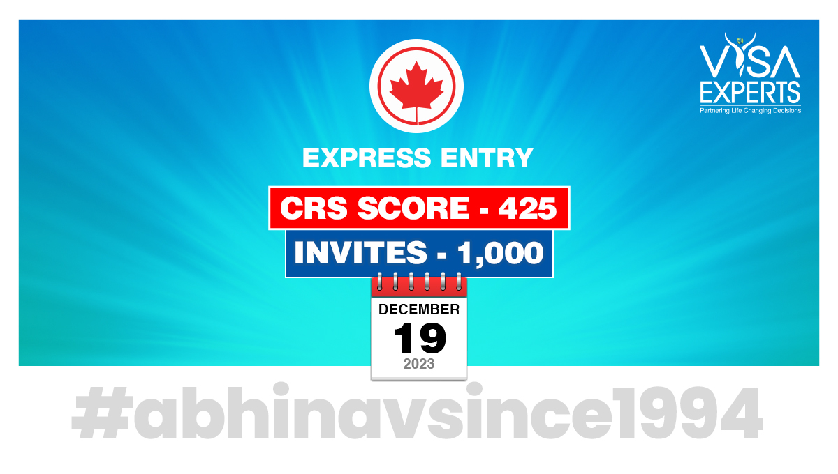For more information call us at +91-8595338595 

#expressentry #expressentrydraw #expressentrysystem #expressentrycanada #canadaexpressentry #invitationstoapply #itas #crs #ircc #permanentresidence #permanentresidency #immigrationmadesimple #abhinavsince1994 #visaexperts