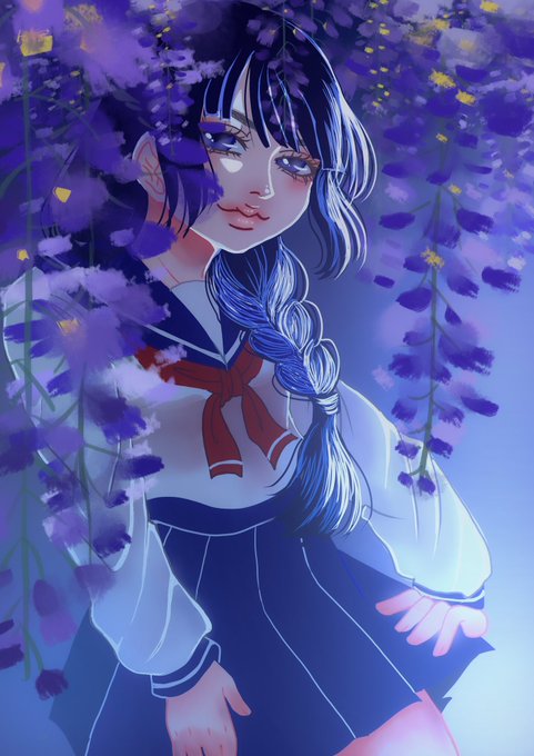 「bangs wisteria」 illustration images(Latest)