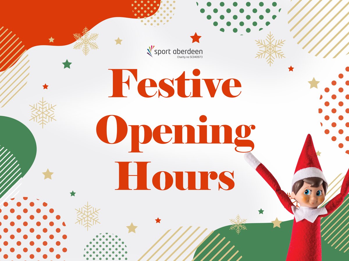 Looking for venues where you can stay active during the holidays?! 💪🏋️‍♀️ We've recently updated the opening days and hours for the holiday period on EACH venue page of our website. Check our festive hours out here: sportaberdeen.co.uk/venues