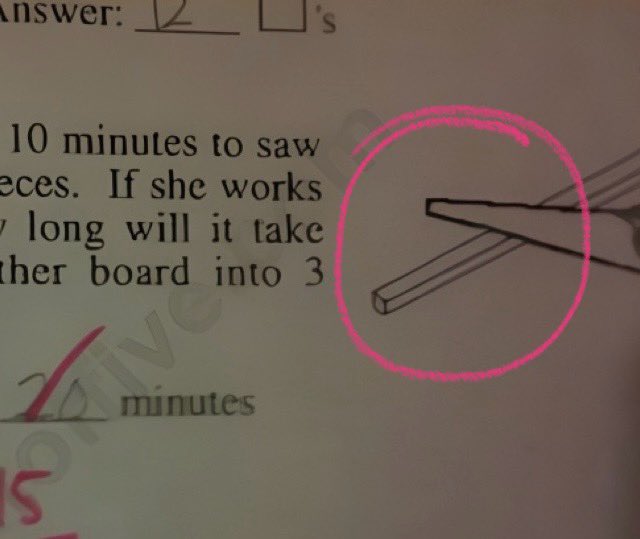 <a href="/mathladyhazel/">Math Lady Hazel 🇦🇷</a> First of all — that’s not even a board.

Second of all — I think the real question here is why does it take her 10 minutes to saw through such a tiny stick?