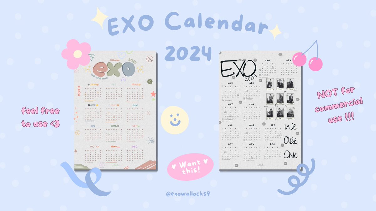 EXO CALENDAR 2024 by @exowallocks9 ✨ ▪️feel free to use and print ✅ ▪️personal use only ✅ ▪️not for commercial use ❌ ▪️re-edit ❌ ▪️repost ❌ GDrive (drive.google.com/drive/folders/…) #엑소 #EXO