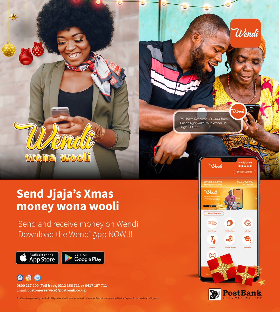 No need for bus rides or boda battles. Make Jaja’s Christmas special and joyful from wherever you are. Download Wendi and send money fast and worry-free! #WendiWonaWooli
