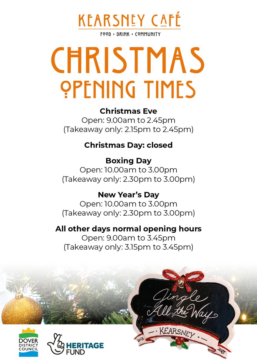 🎄 Apart from the big day itself, the #KearsneyCafe is open throughout #Christmas and #NewYear ☕️ So whether your kids need to let off steam, or you just need your fix of the great outdoors, visit the #KearsneyParks this festive holiday season 🦢