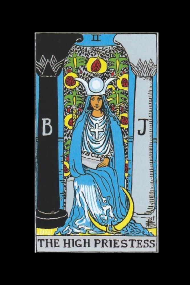 An overall qabbalistic framework on the riderwaite #highpriestess tarot card illuminates the nature of esoteric principles of “duality” based upon cabalistic doctrine.   Her path is to embody her god/goddess in m real world actions &amp; keeps a sanctum of a physical &amp; astral temple