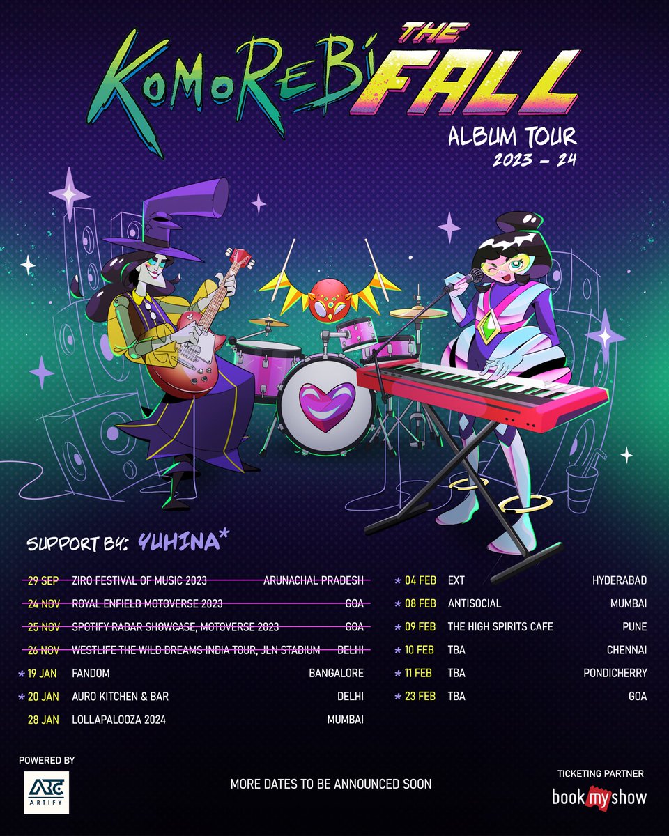 KOMOREBI PRESENTS “THE FALL” ALBUM TOUR 🪐🛸

Supported by none other than rising star - Yuhina.

Book your tickets here now! band.link/KomorebiAlbumT…

Powered by: Artify
Ticketing partner: <a href="/bookmyshow/">BookMyShow</a>

More dates to be announced soon..