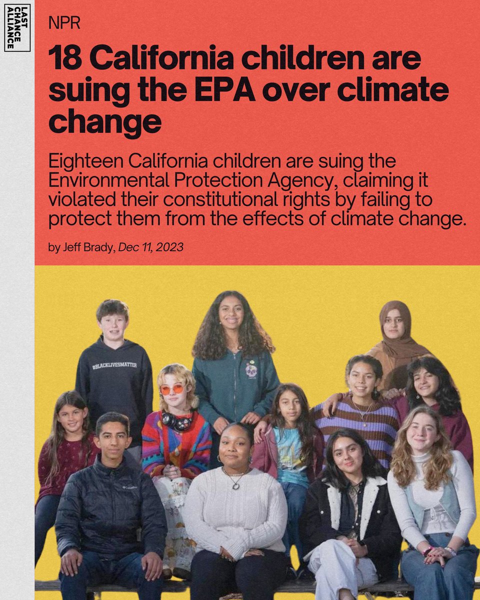 Did you hear? 18 California kids are suing the EPA over climate change! npr.org/2023/12/11/121…