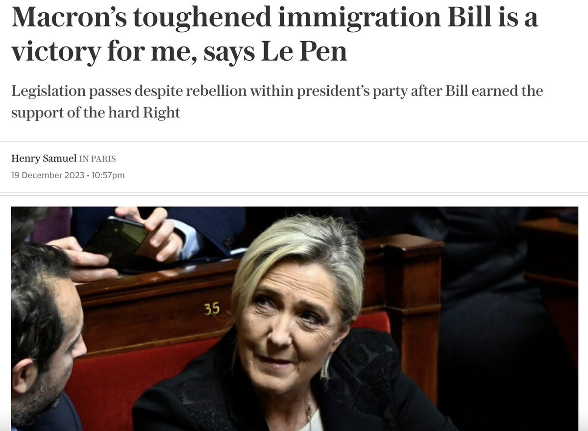🇫🇷France has passed tough new immigration laws. LET'S DO THE SAME IN BRITAIN!🇬🇧 * No benefits for migrants for FIVE YEARS * Permits for illegal workers in sectors with shortages: REJECTED * No right to stay for those with criminal records * Fast track asylum system: REJECTED…