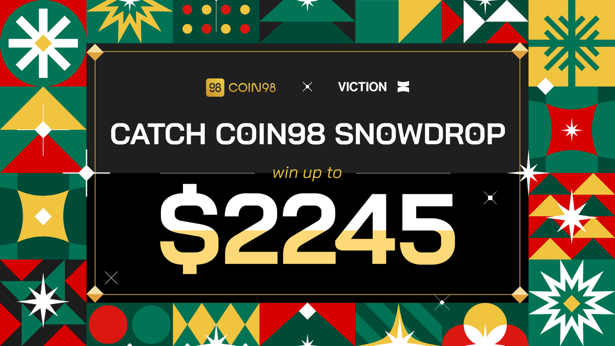 ❄ Instead of #airdrop, let's catch the Coin98 “snowdrop" this Christmas with Coin98 Super Wallet and @BuildonViction! 🥳

Embark on a thrilling adventure with "Catch Coin98 Snowdrop," featuring 5 exciting challenges waiting for you to conquer. Each challenge comes with a