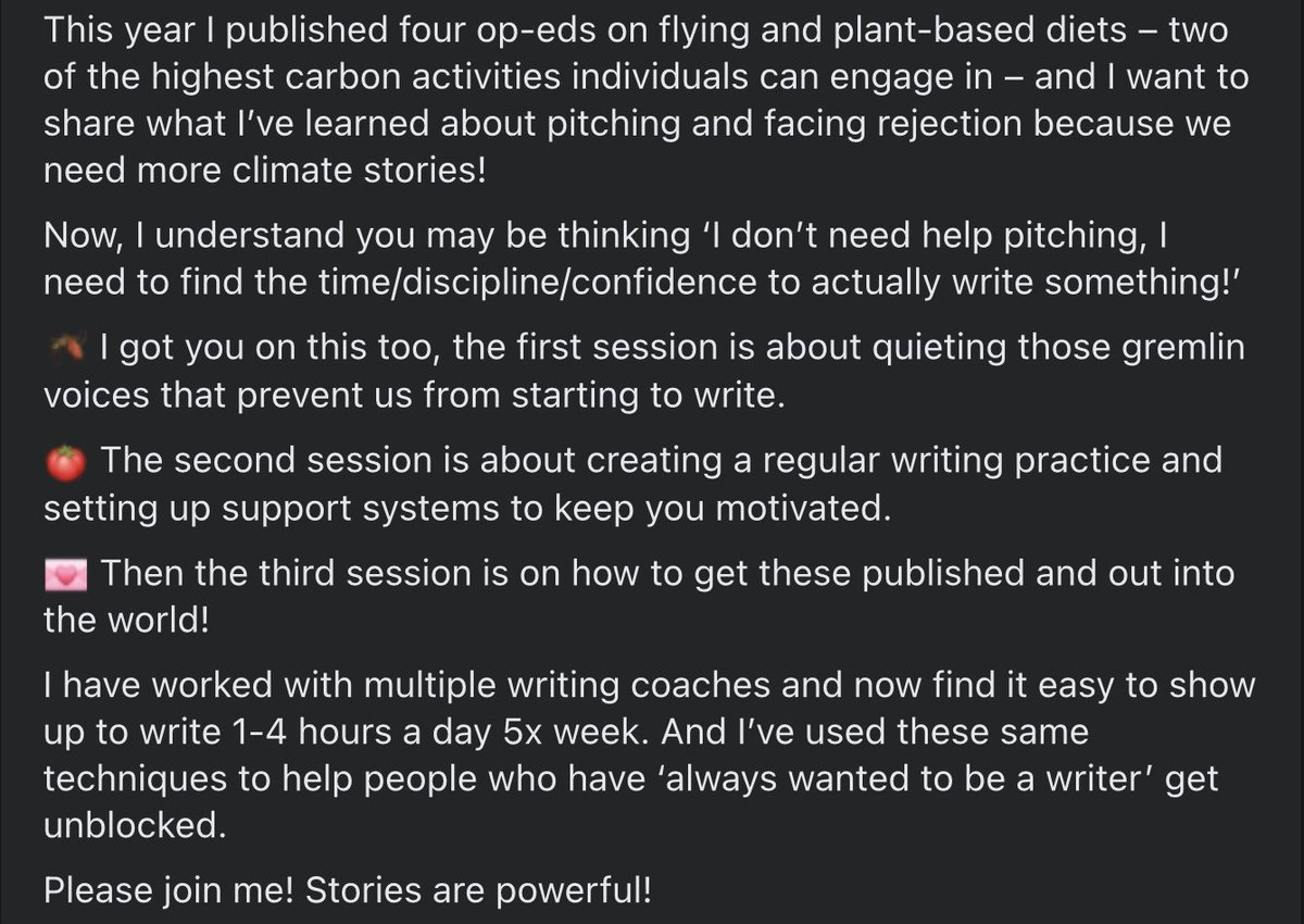 Do you like me wish there were more news coverage and stories published on environmental justice and sustainability?!
Let’s fix that together! I’m hosting three free Sunday workshops to help others folk interested in sustainability and writing. Sign up: dashboard.mailerlite.com/.../8813459225…