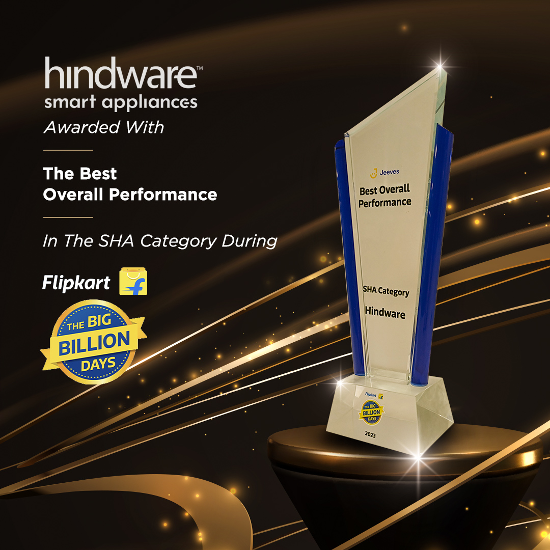 #HindwareSmartAppliances, dominates the after sales service in the Smart Home Appliances realm, clinching the title of Best Overall Performer in the prestigious #Flipkart Big Billion Sale 2023 – a testament to innovation and excellence in every home! #Hindware #SHACategoryAward