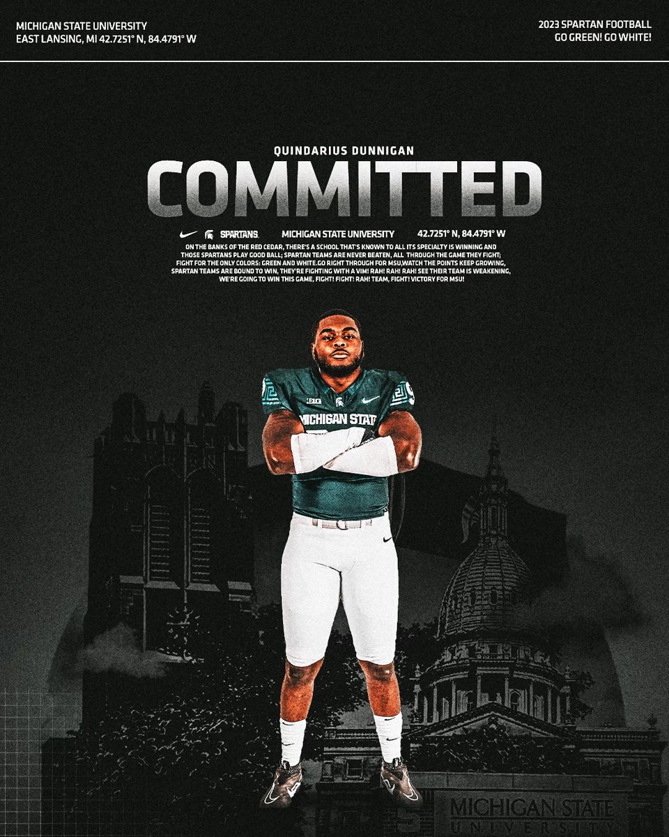 Let’s get to work‼️ @Coach_Smith @MSU_Football @FCProspects_ #thankyouGOD #GoGreen