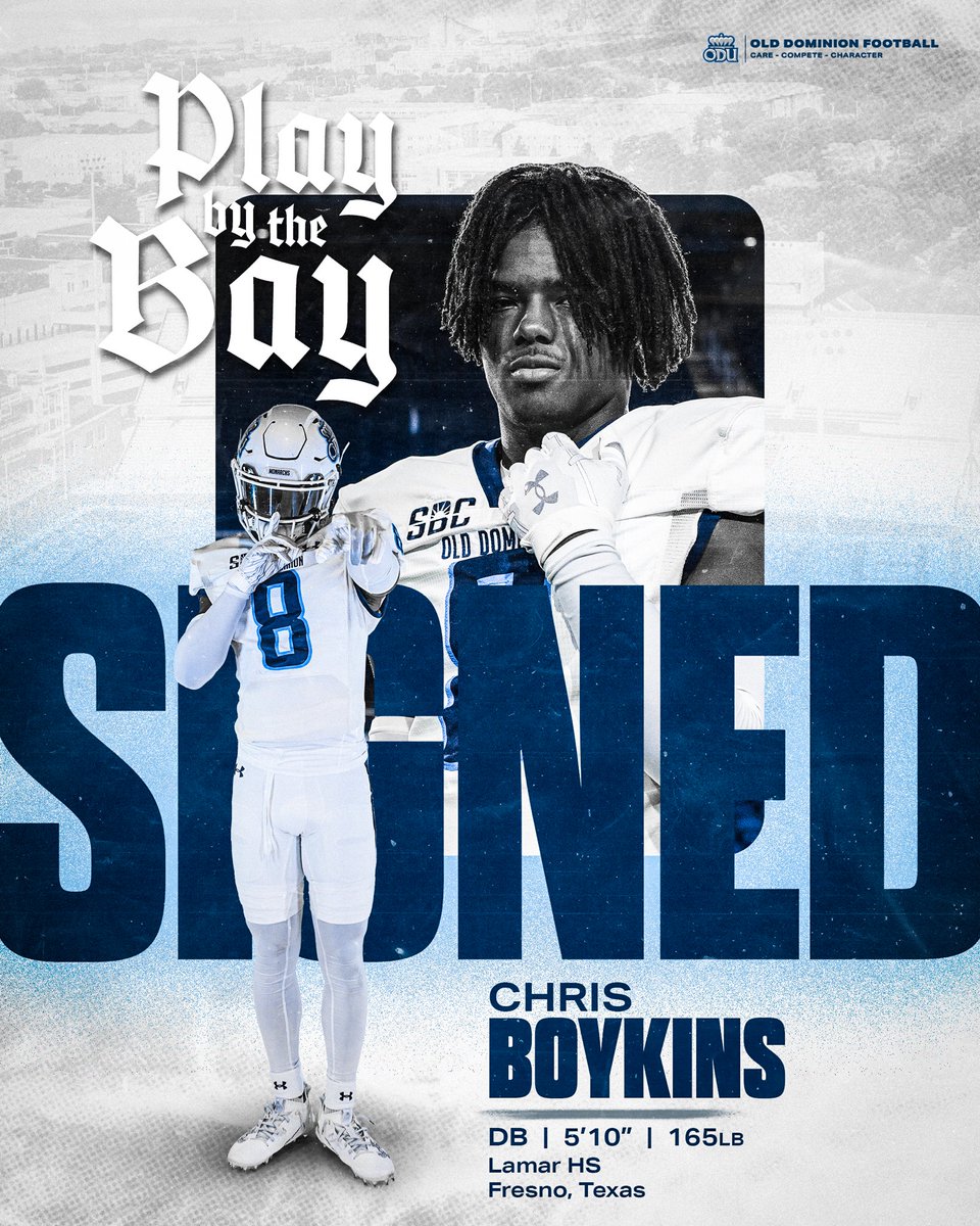 ODUFootball's tweet photo. From the Lone Star State to the 7️⃣5️⃣7️⃣! @boykins2312, welcome Home!
#PlayByTheBay
#ReignOn | #DDT | #NSD24 https://t.co/e1softPD7m